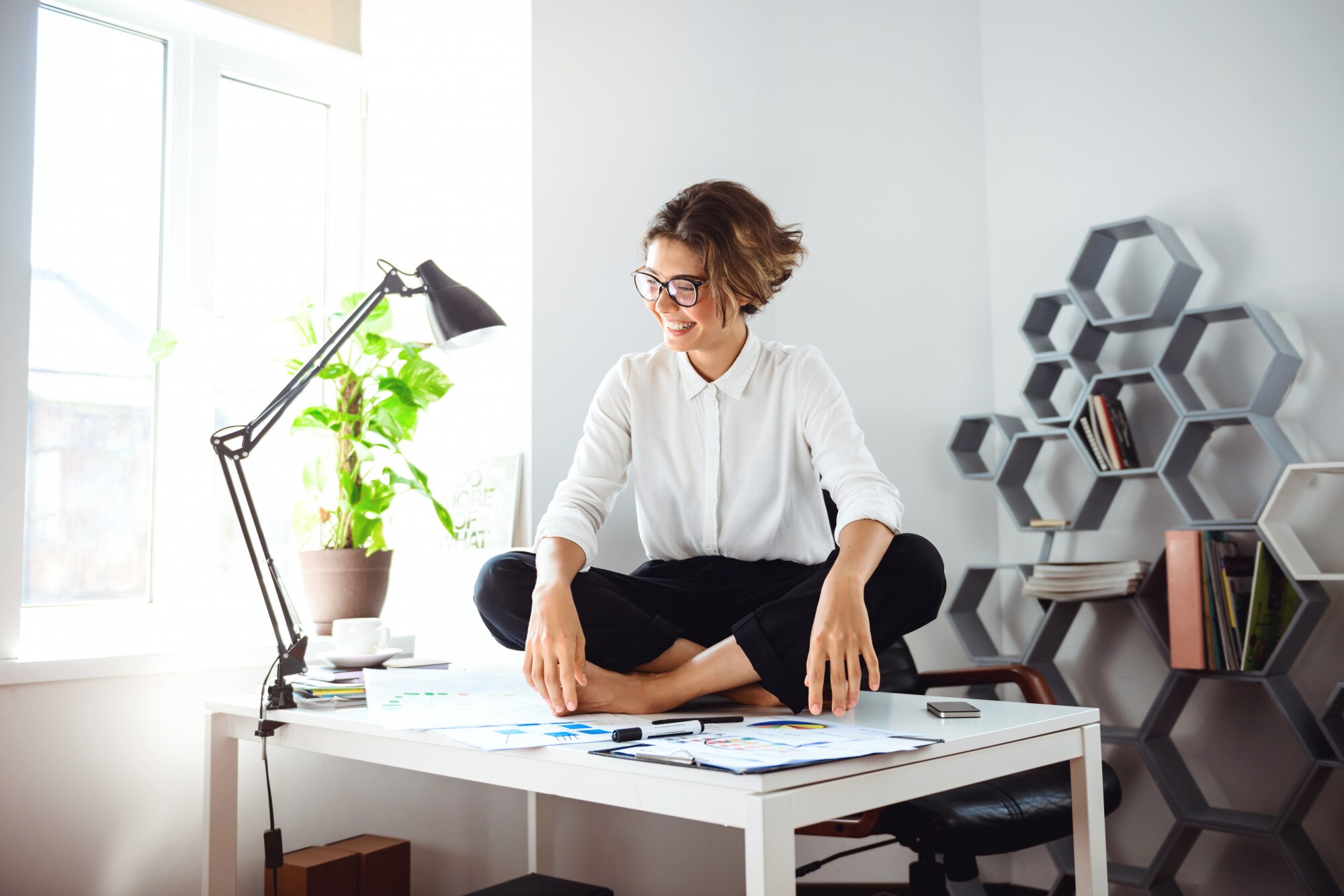 Professional at desk